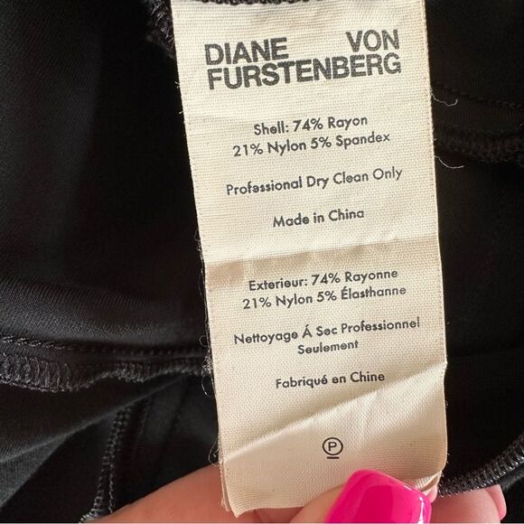 Diane Von Furstenberg Hadlie Sheath Dress Women’s 4 Black Cocktail Knee Length - Picture 8 of 8